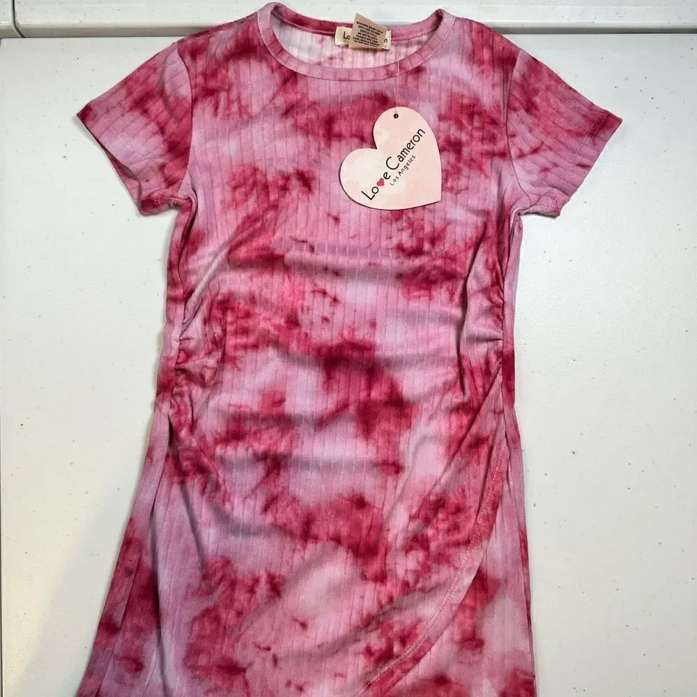 NWT Youth Girls 2 Dresses Green & Pink Tie Dye A Size 12